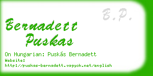 bernadett puskas business card