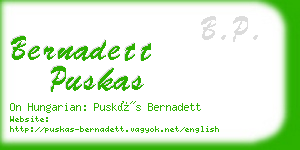 bernadett puskas business card